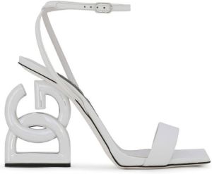 Dolce & Gabbana logo-sculpted heel sandals White