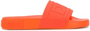 Dolce & Gabbana logo strap slides Orange