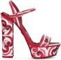 Dolce & Gabbana Maiolica-print platform sandals Red - Thumbnail 1