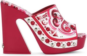 Dolce & Gabbana Majolica-print mules Pink