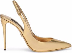 Dolce & Gabbana metallic-effect pointed-toe pumps Gold