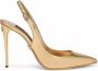Dolce & Gabbana mirrored-effect leather slingback pumps Gold - Thumbnail 1