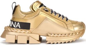 Dolce & Gabbana metallic logo sneakers Gold