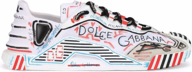 Dolce & Gabbana Milano NS1 hand-painted sneakers White