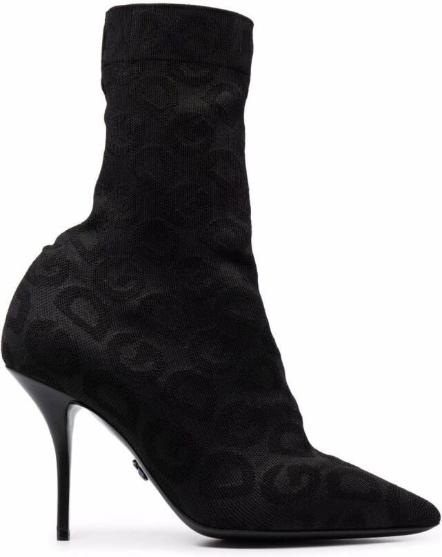 Dolce & Gabbana monogram ankle boots Black