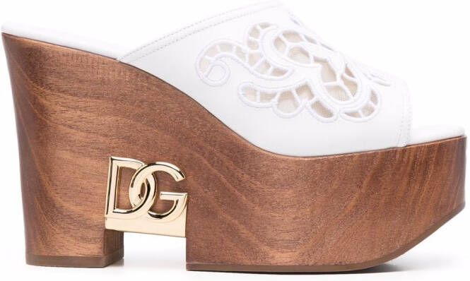 Dolce & Gabbana open-toe platform-sole mules White