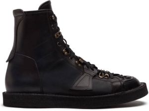 Dolce & Gabbana panelled lace-up boots Black