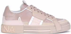 Dolce & Gabbana panelled low-top leather sneakers Pink