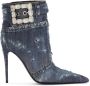 Dolce & Gabbana embellished patchwork-denim ankle boots Blue - Thumbnail 1