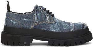 Dolce & Gabbana patchwork-detail lace-up loafers Blue