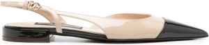 Dolce & Gabbana patent-finish leather sandals Neutrals