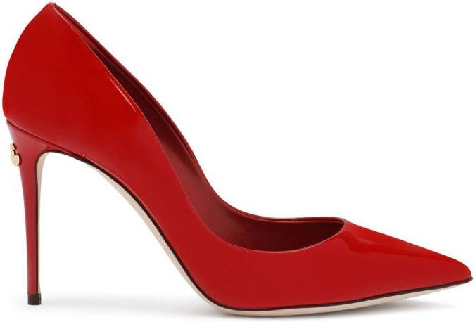 Dolce & Gabbana patent leather 90mm pumps Red