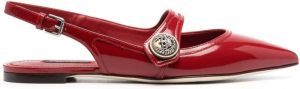 Dolce & Gabbana patent leather slingback flats Red