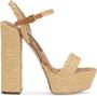 Dolce & Gabbana 145mm raffia platform sandals Neutrals - Thumbnail 1