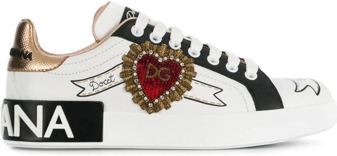 Dolce & Gabbana Portofino embroidered sneakers White