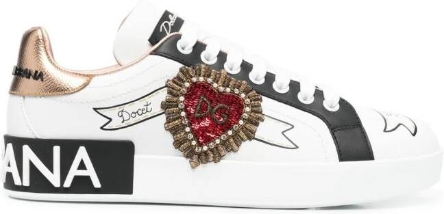 Dolce & Gabbana Portofino embroidered sneakers White