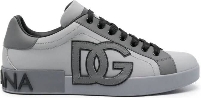 Dolce & Gabbana Portofino leather sneakers Grey