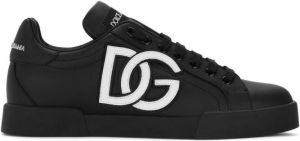 Dolce & Gabbana Portofino logo-patch lace-up sneakers Black