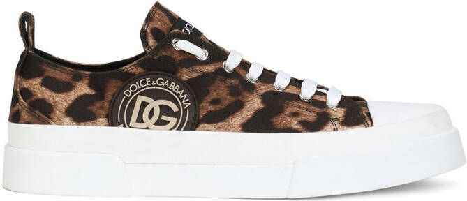 Dolce & Gabbana Portofino low-top canvas sneakers Brown