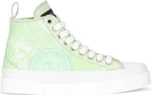 Dolce & Gabbana Portofino sequin-embellished high-top sneakers Green