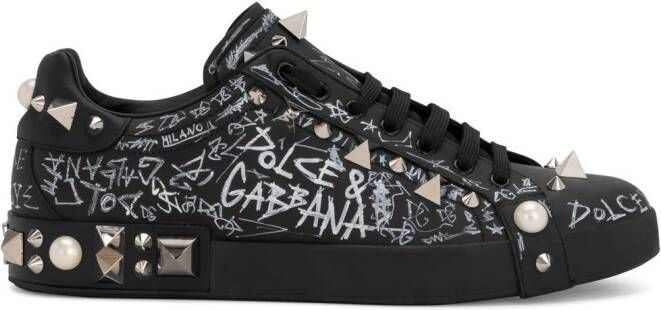 Dolce & Gabbana Portofino stud-embellished sneakers Black
