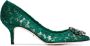 Dolce & Gabbana Rainbow Lace 60mm brooch-detail pumps Green - Thumbnail 1