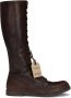 Dolce & Gabbana logo-tag lace-up leather boots Brown - Thumbnail 1