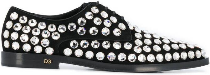 Dolce & Gabbana rhinestone embellished Derby shoes Black