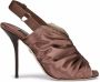 Dolce & Gabbana ruched satin slingback sandals Brown - Thumbnail 1