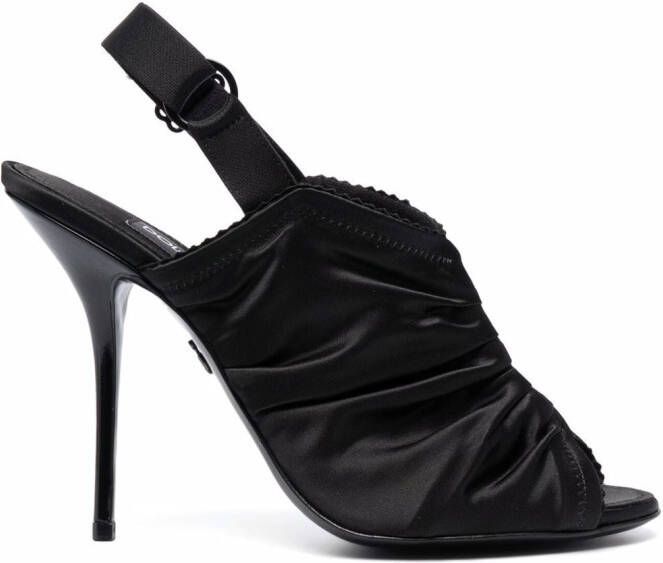 Dolce & Gabbana ruched stiletto sandals Black