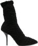 Dolce & Gabbana shearling stiletto heel boots Black - Thumbnail 1