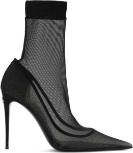 Dolce & Gabbana KIM DOLCE&GABBANA sheer mesh-design boots Black