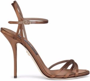 Dolce & Gabbana silk-satin stiletto sandals Brown