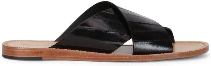 Dolce & Gabbana Pantheon leather sandals Black