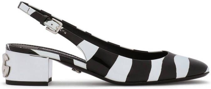 Dolce & Gabbana stripe-print mules Black