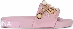 Dolce & Gabbana stud-embellished slides Pink