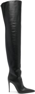 Dolce & Gabbana suspender belt leather boots Black
