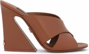 Dolce & Gabbana tapered-heel leather sandals Brown