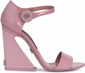 Dolce & Gabbana tapered-heel patent-leather sandals Pink