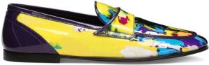 Dolce & Gabbana tie-dye paint-print loafers Yellow