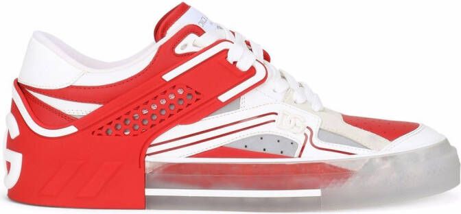 Dolce & Gabbana transparent cut-out sneakers Red