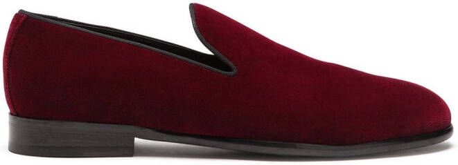 Dolce & Gabbana classic velvet slippers Red