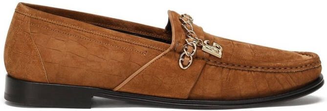 Dolce & Gabbana Visconti Moccasin in suede calfskin Brown