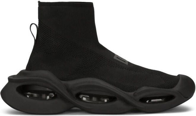 Dolce & Gabbana Wave mid-top stretch sneakers Black