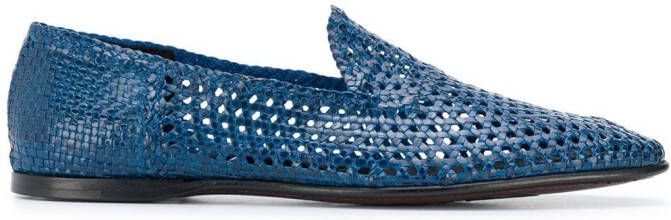 Dolce & Gabbana woven leather slippers Blue