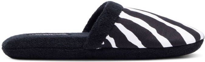 Dolce & Gabbana zebra-print terry-cloth slippers Black - Picture 1
