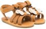 Donsje bee-patch leather sandals Brown - Thumbnail 1