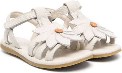 Donsje daisy-appliqué leather sandals Neutrals
