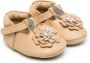 Donsje floral-appliqué leather crib shoes Brown - Thumbnail 1