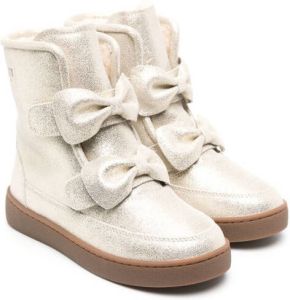 Donsje Isa bow-detail ankle boots Gold